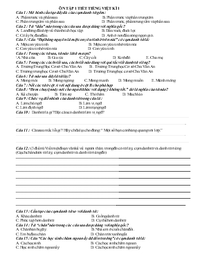 Ôn tập 1 tiết Tiếng việt kì 1